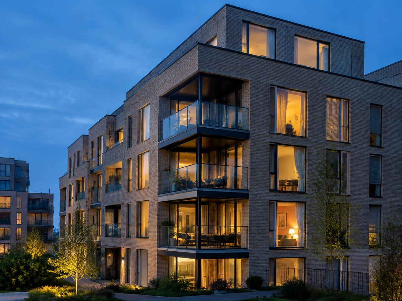 Modern British apartment building
